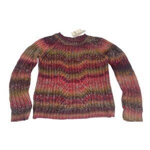 Anthropologie Multicolor Chunky Knit Sweater XSP Petite Acrylic NWT
